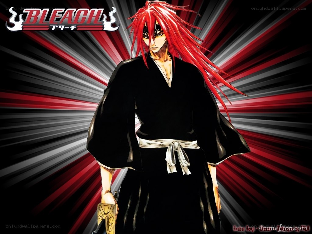 Red-haired anime character in black robe