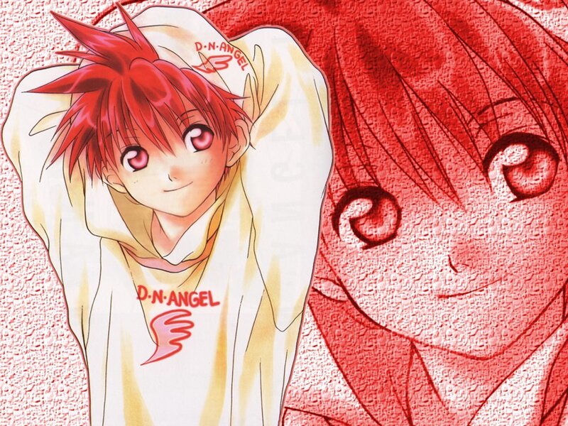 Red-haired anime character in hoodie