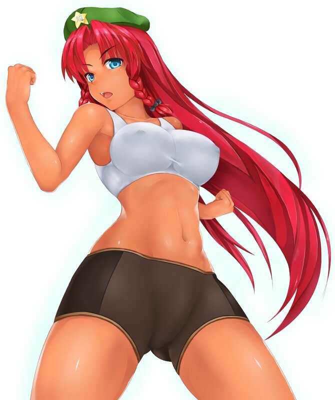 red-haired anime character in military outfit