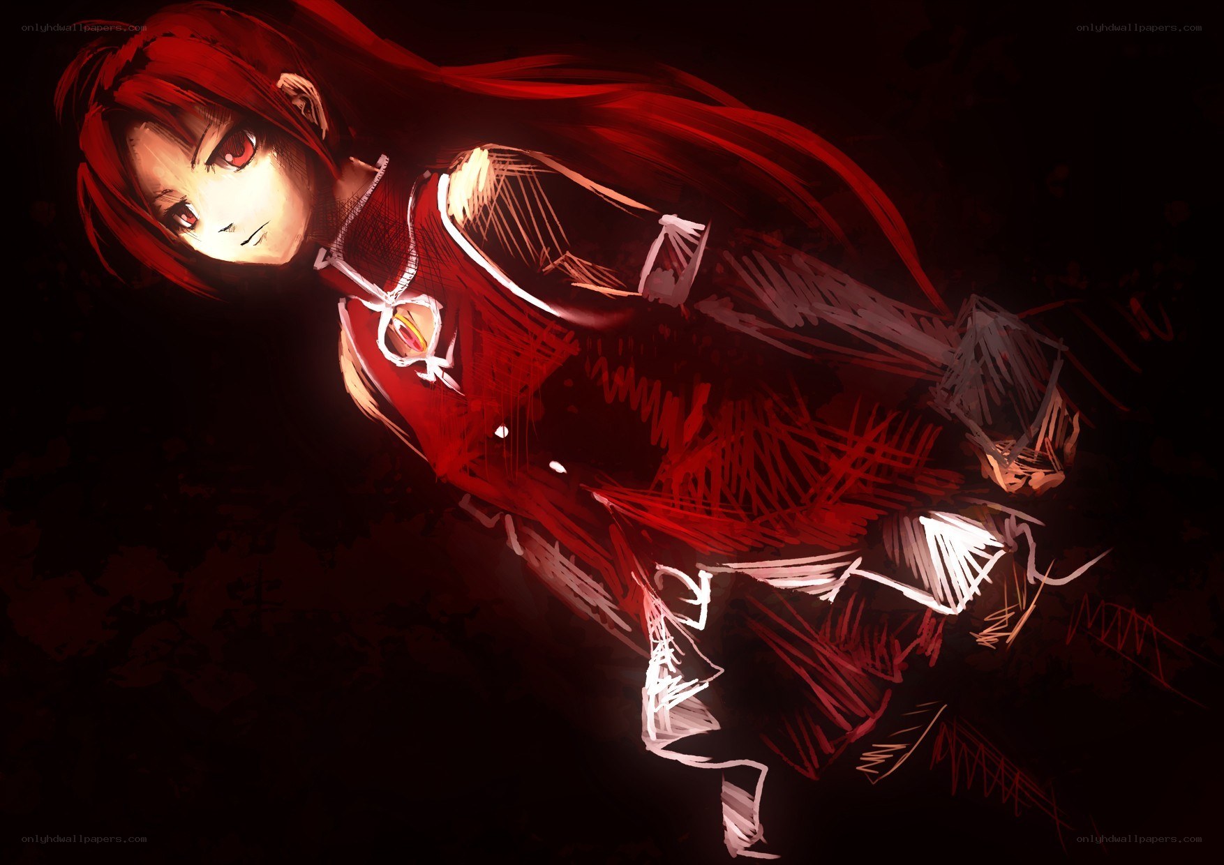 red-haired anime character in motion