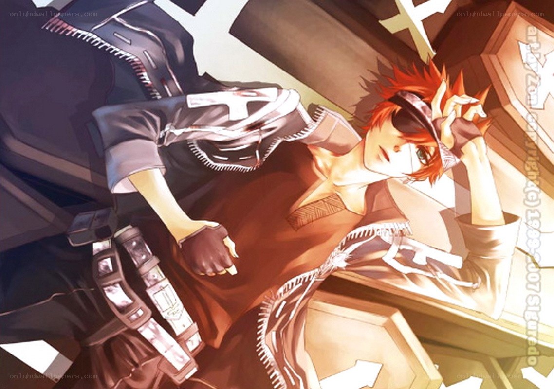 red-haired anime character lying down