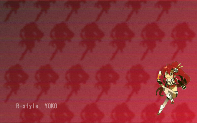 Red-haired anime character on red background