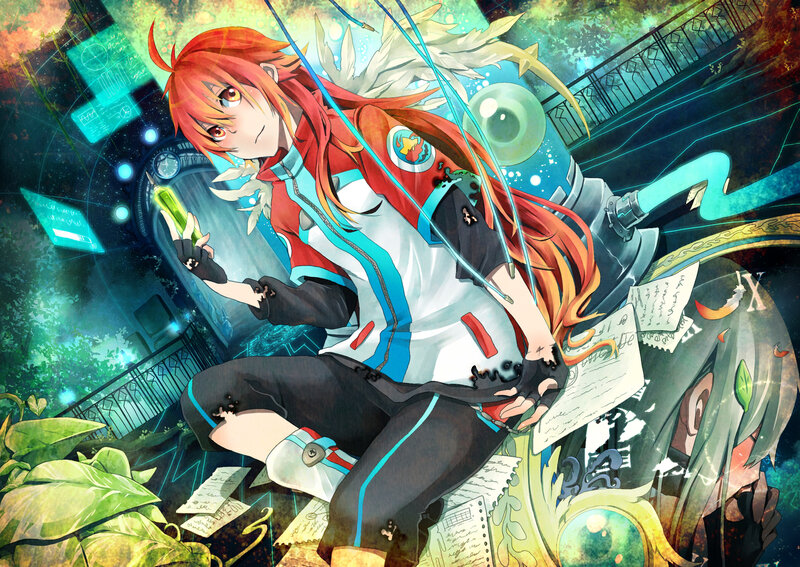 Red-haired Anime Character — Orange, Dramatic, Night
