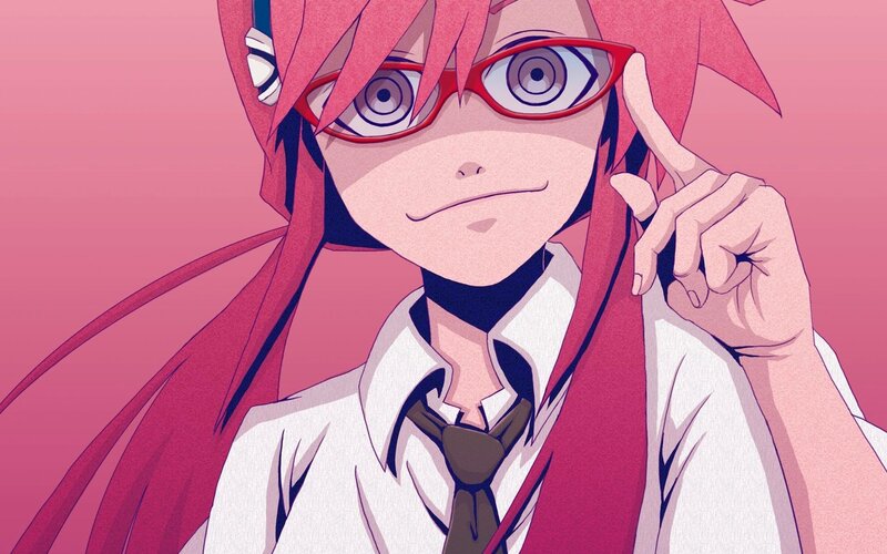 Red-haired Anime Character — Pink, Playful