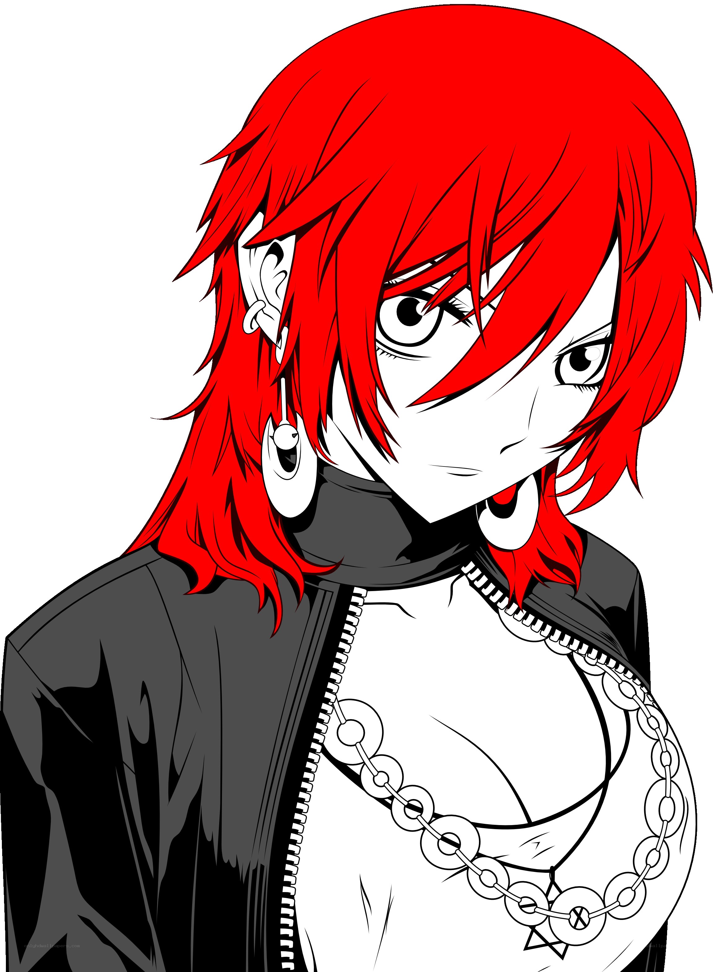 red-haired anime character portrait