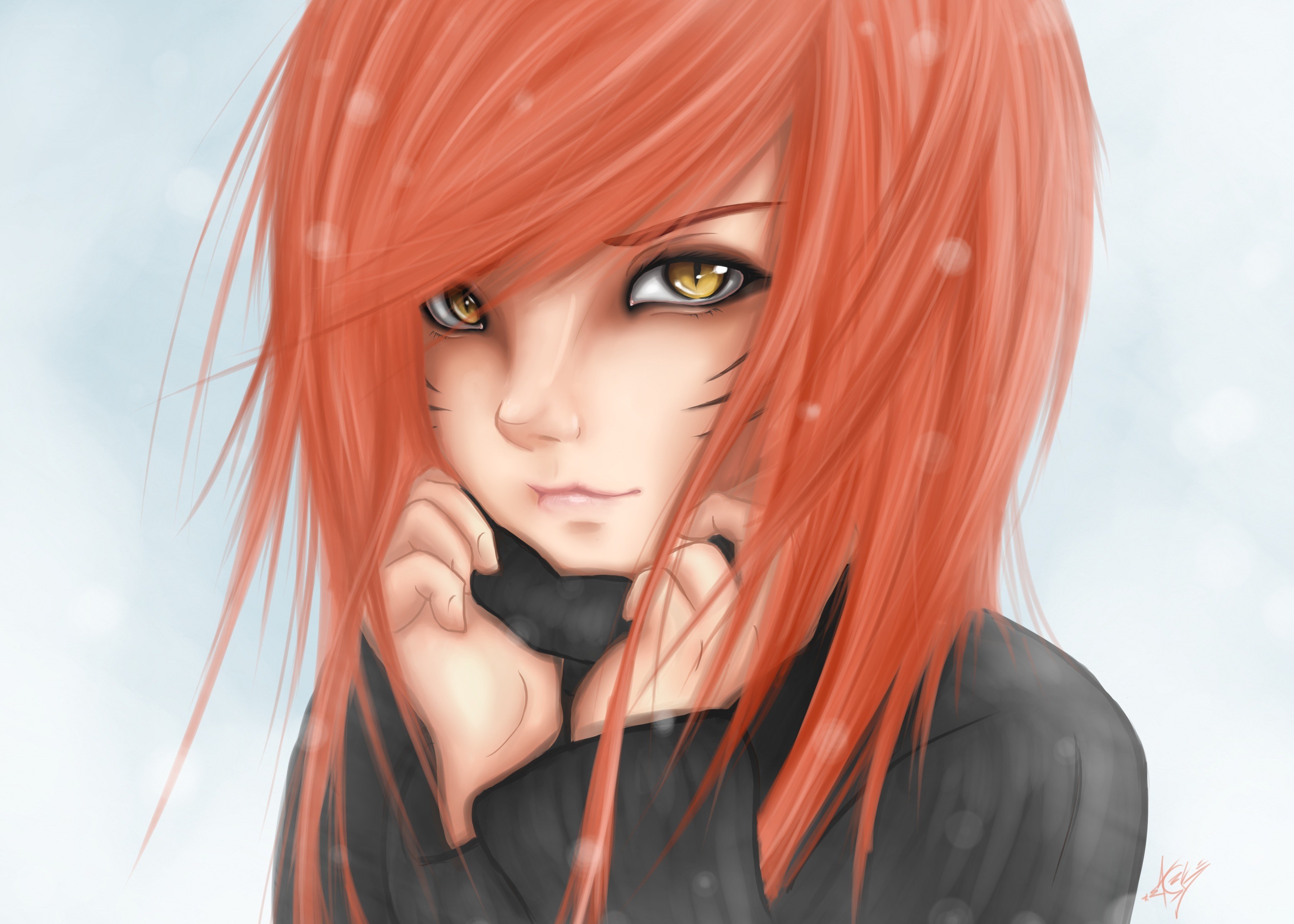 red-haired anime character portrait