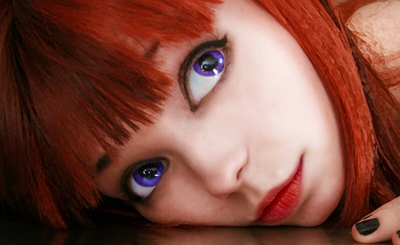 red-haired anime character portrait