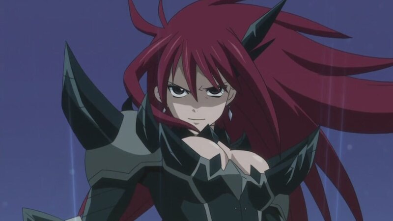 Red-haired Anime Character — Purple, Dramatic, Night, Armor