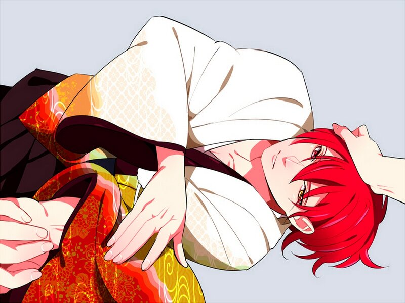 Red-haired Anime Character — Red, Calm, Kimono