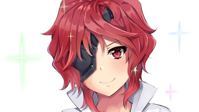 Red-haired Anime Character — Red, Cheerful