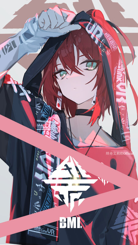 Red-haired Anime Character — Red, Confident, Digital Art