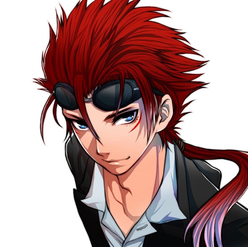 Red-haired Anime Character — Red, Confident, Sunglasses