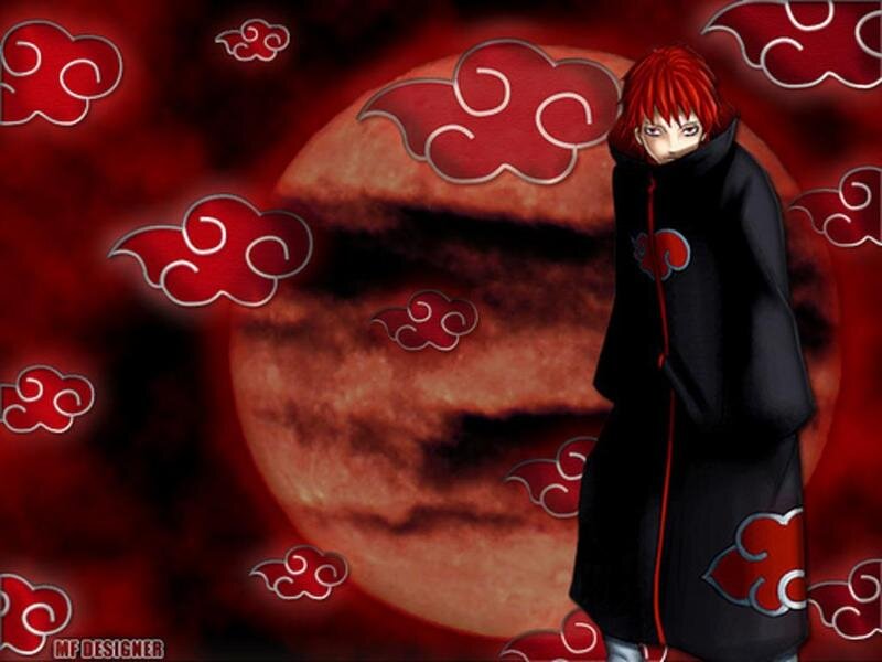 Red-haired Anime Character — Red, Dramatic, Akatsuki Cloak