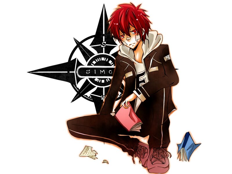 Red-haired Anime Character — Red, Dramatic, Compass