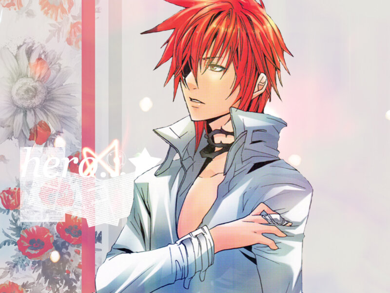 Red-haired Anime Character — Red, Dramatic, Flowers