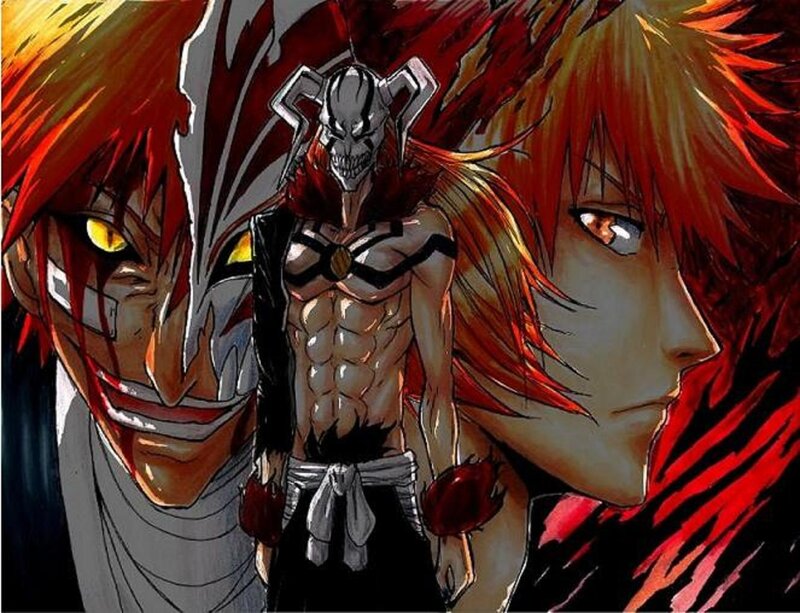 Red-haired Anime Character — Red, Dramatic, Manga, Skull Mask