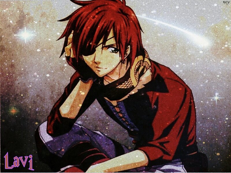 Red-haired Anime Character — Red, Dramatic, Night, Starfield
