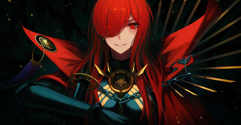 Red-haired Anime Character — Red, Dramatic, Night, Sword