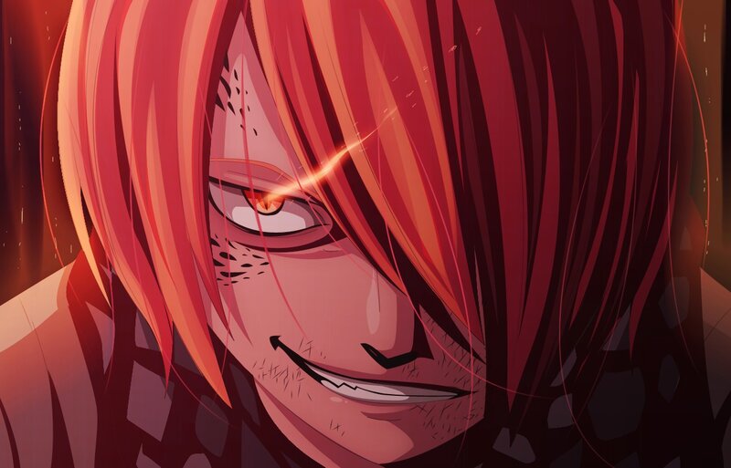 Red-haired Anime Character — Red, Dramatic, Red Hair, Glowing Eye