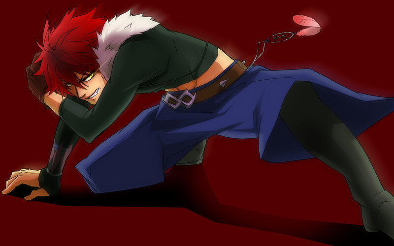 Red-haired Anime Character — Red, Dramatic, Red Hair, Green Jacket