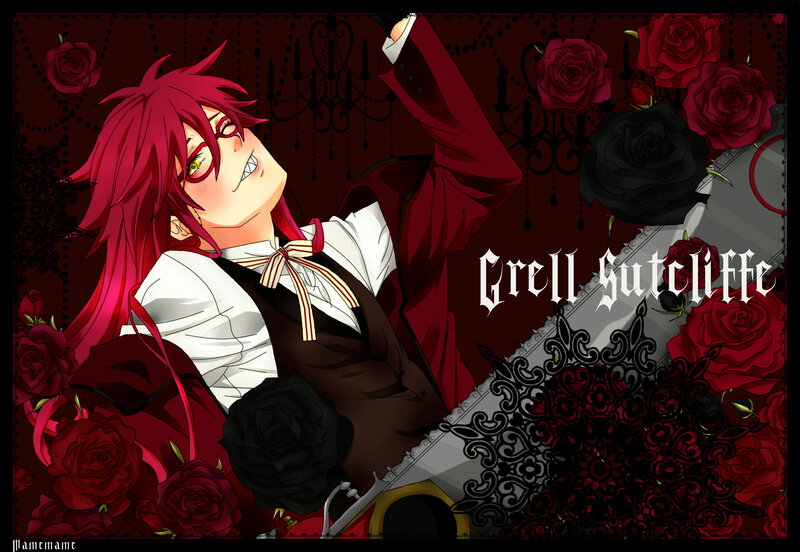 Red-haired Anime Character — Red, Dramatic, Roses
