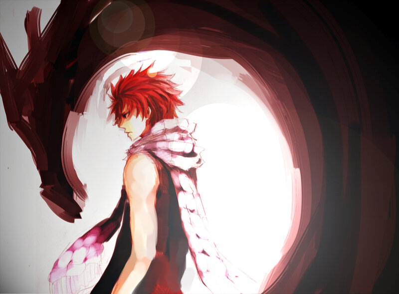 Red-haired Anime Character — Red, Dramatic, Spiky Hair, Scarf