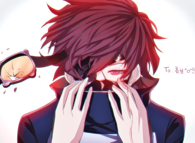 Red-haired Anime Character — Red, Dramatic, Sunglasses