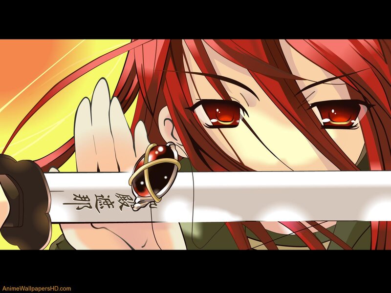 Red-haired Anime Character — Red, Dramatic, Sunset, Sword