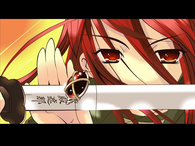 Red-haired Anime Character — Red, Dramatic, Sword, Eyes