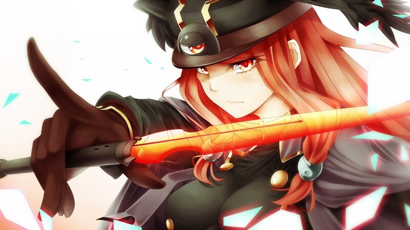 Red-haired Anime Character — Red, Dramatic, Sword, Hat