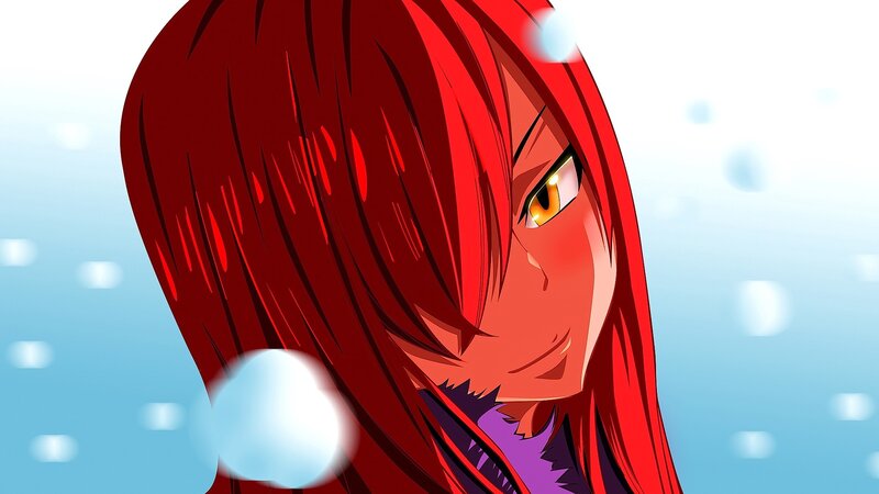Red-haired Anime Character — Red, Dramatic, Winter, Snow