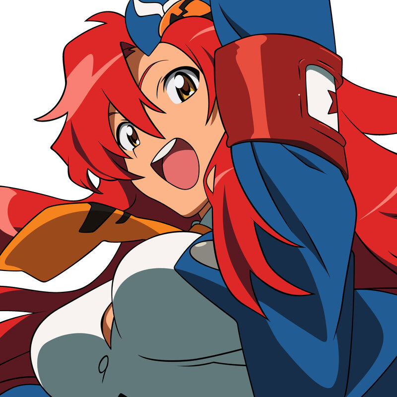 Red-haired Anime Character — Red, Energetic, Blue Jacket