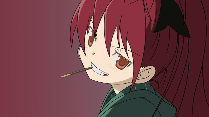 Red-haired Anime Character — Red, Playful, Cigarette