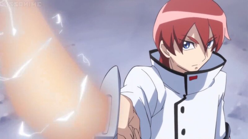 Red-haired Anime Character — White, Dramatic, Fire
