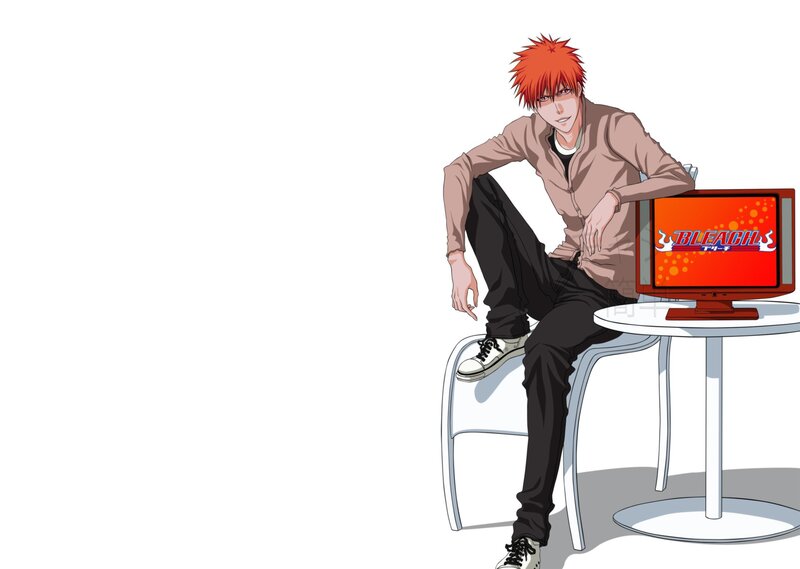 Red-haired Anime Character — White, Relaxed