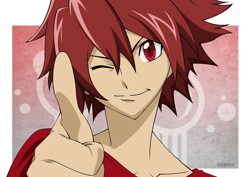 red-haired anime character winking