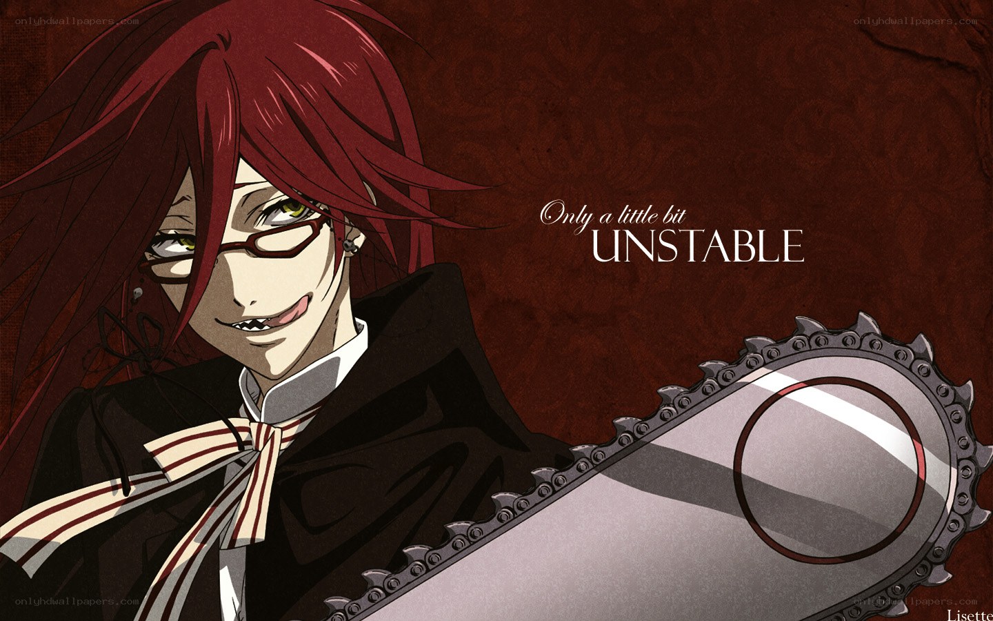 Red-haired anime character with chainsaw