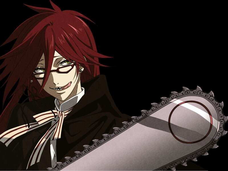 Red-haired anime character with chainsaw
