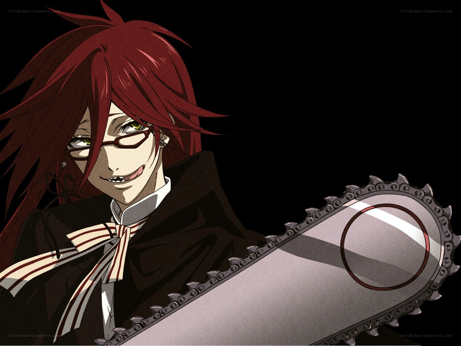 Red-haired anime character with chainsaw