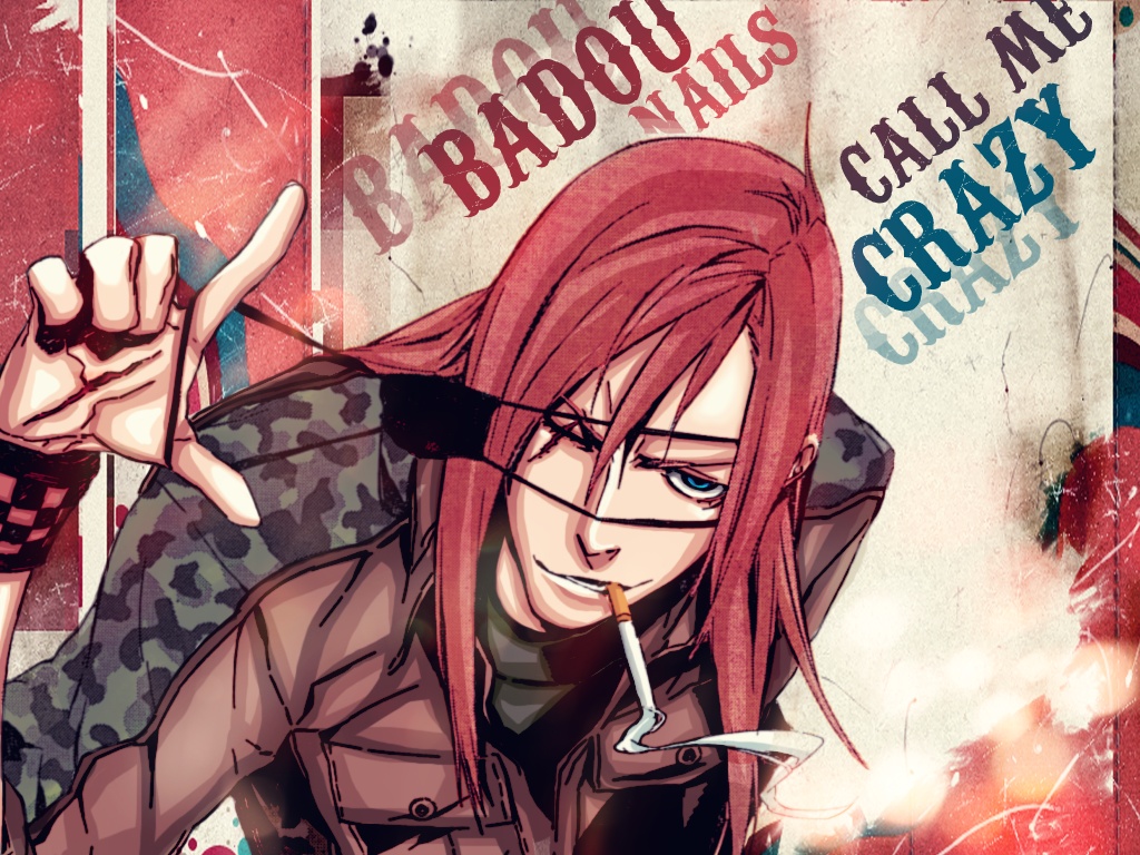 red-haired anime character with cigarette
