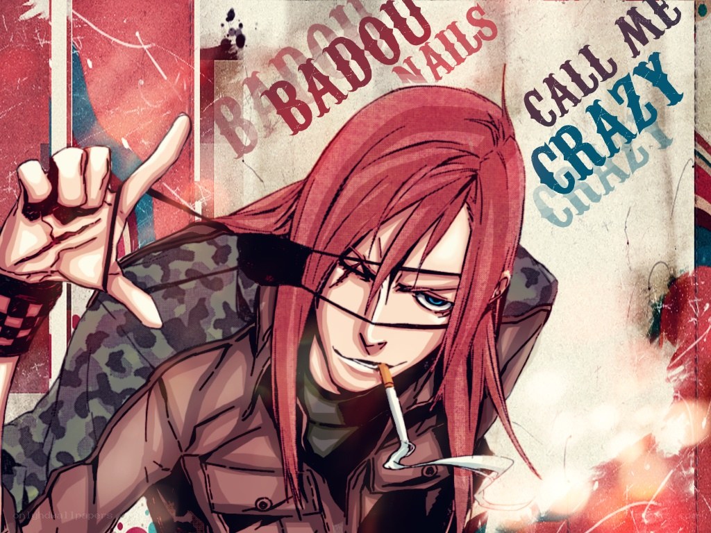 red-haired anime character with cigarette
