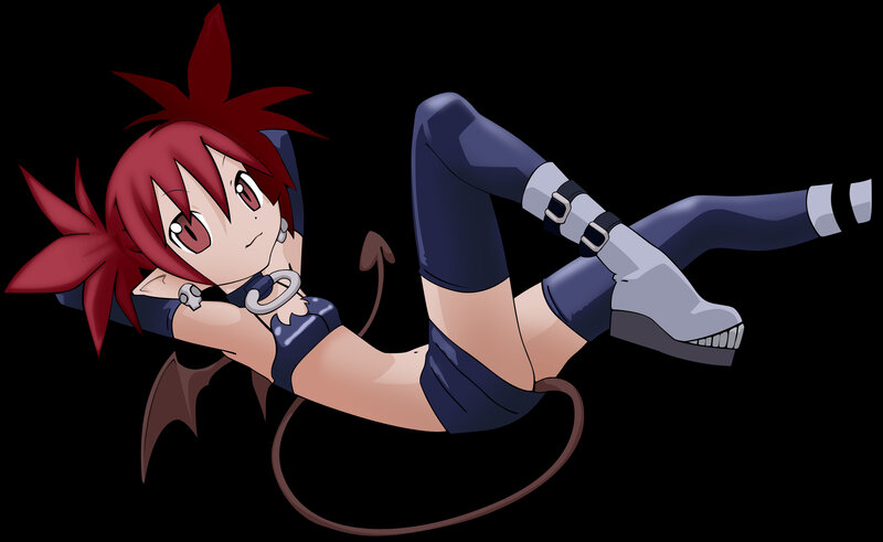 red-haired anime character with devil horns