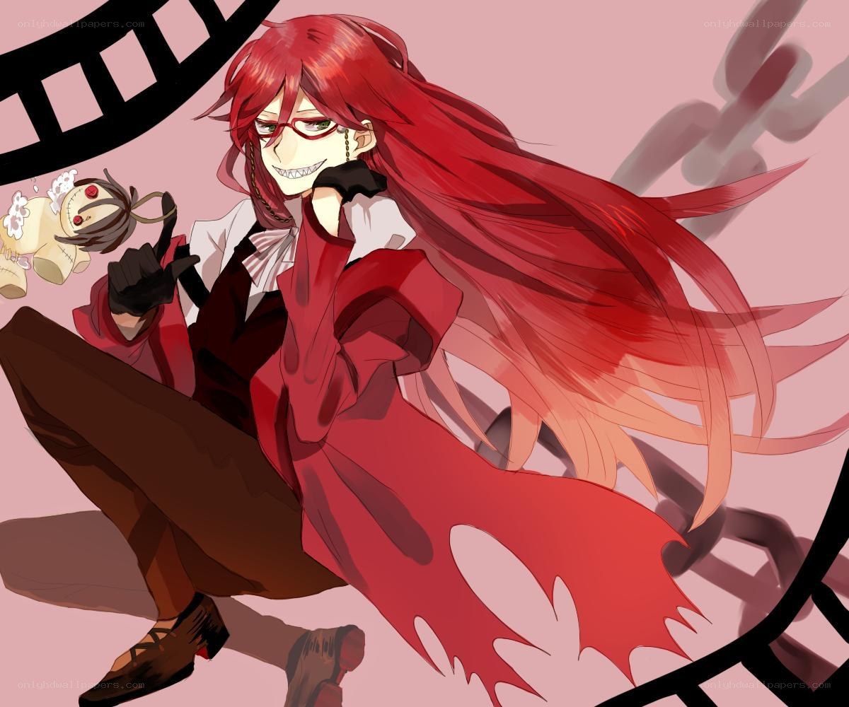 Red-haired anime character with doll