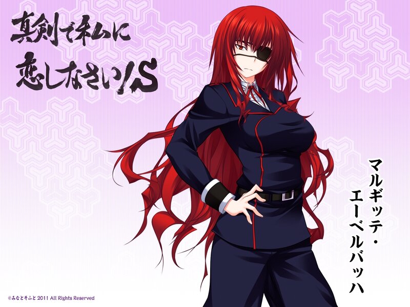 Red-haired anime character with eyepatch