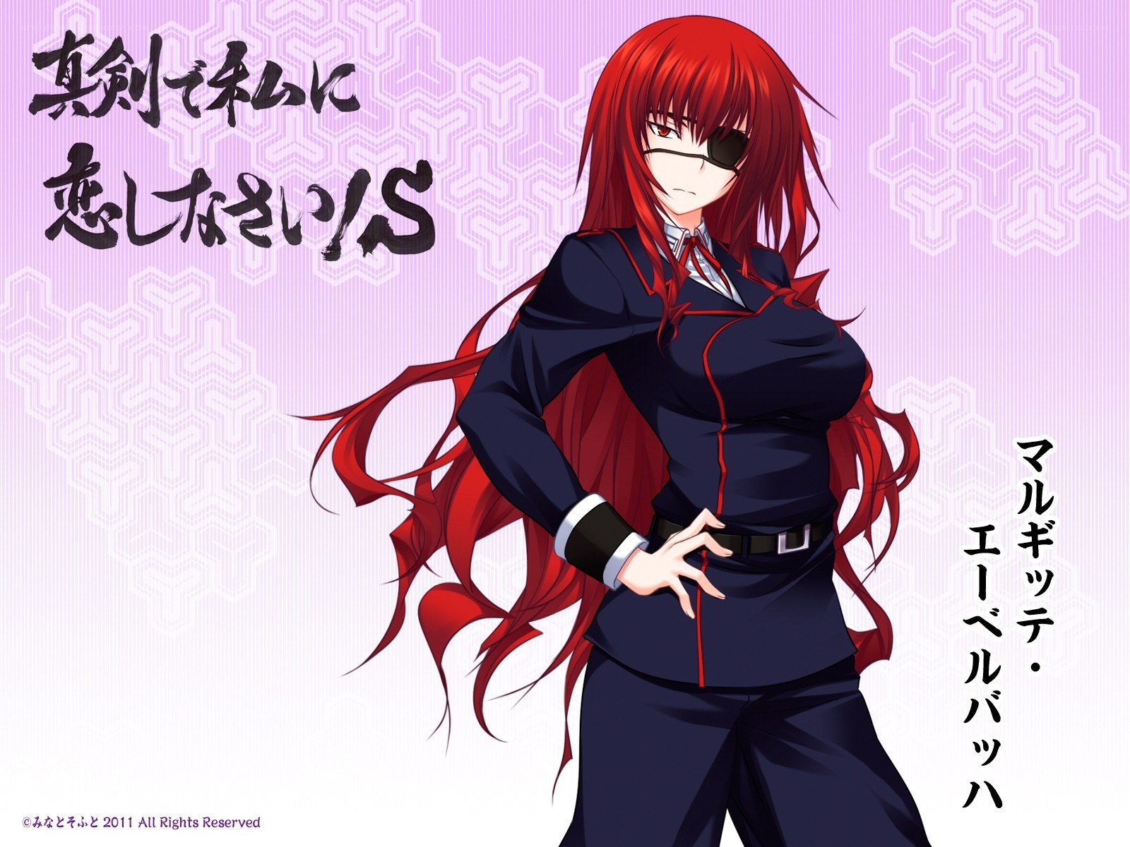 Red-haired anime character with eyepatch