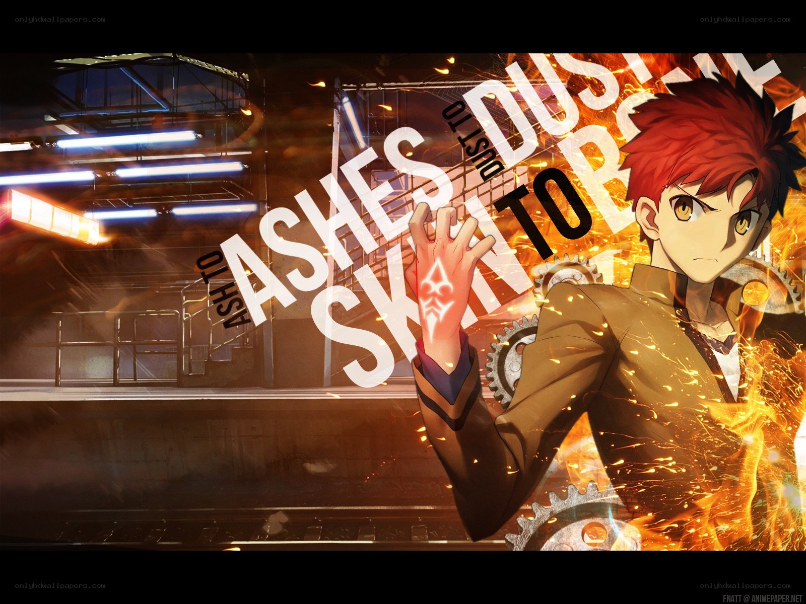 red-haired anime character with fire