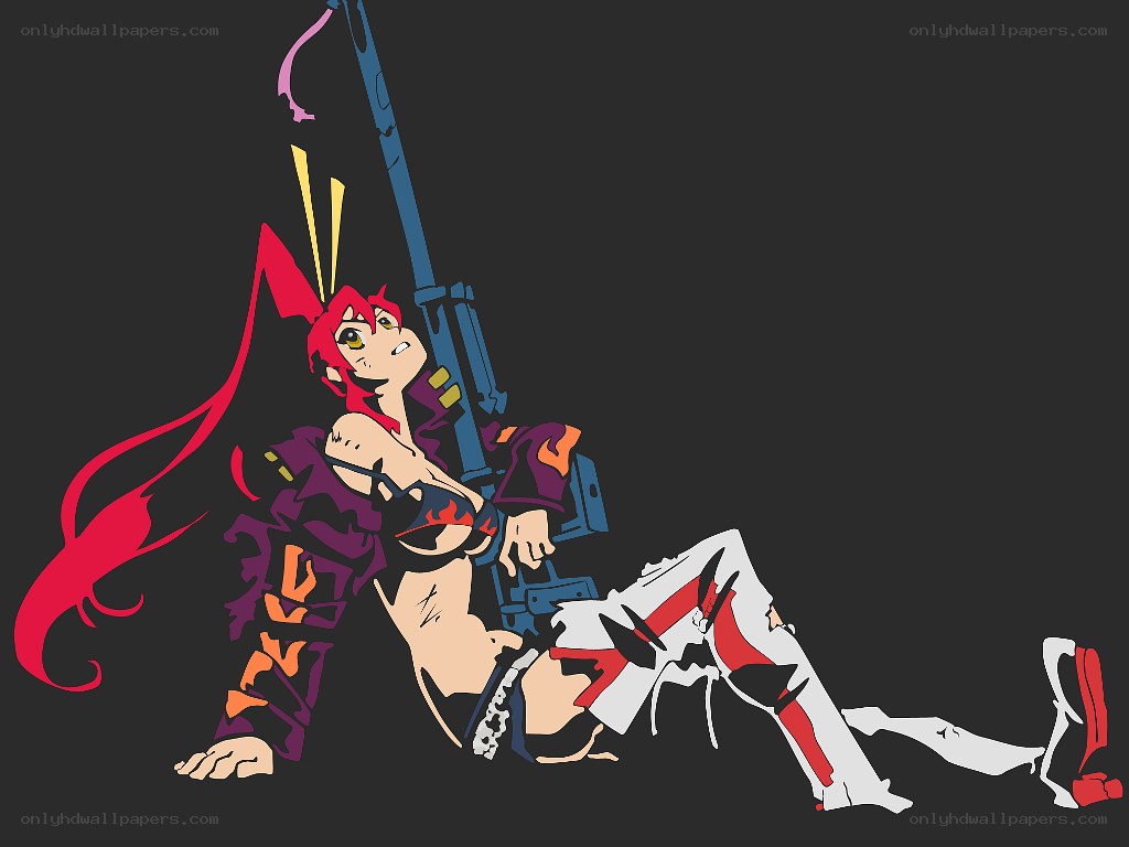 red-haired anime character with rifle