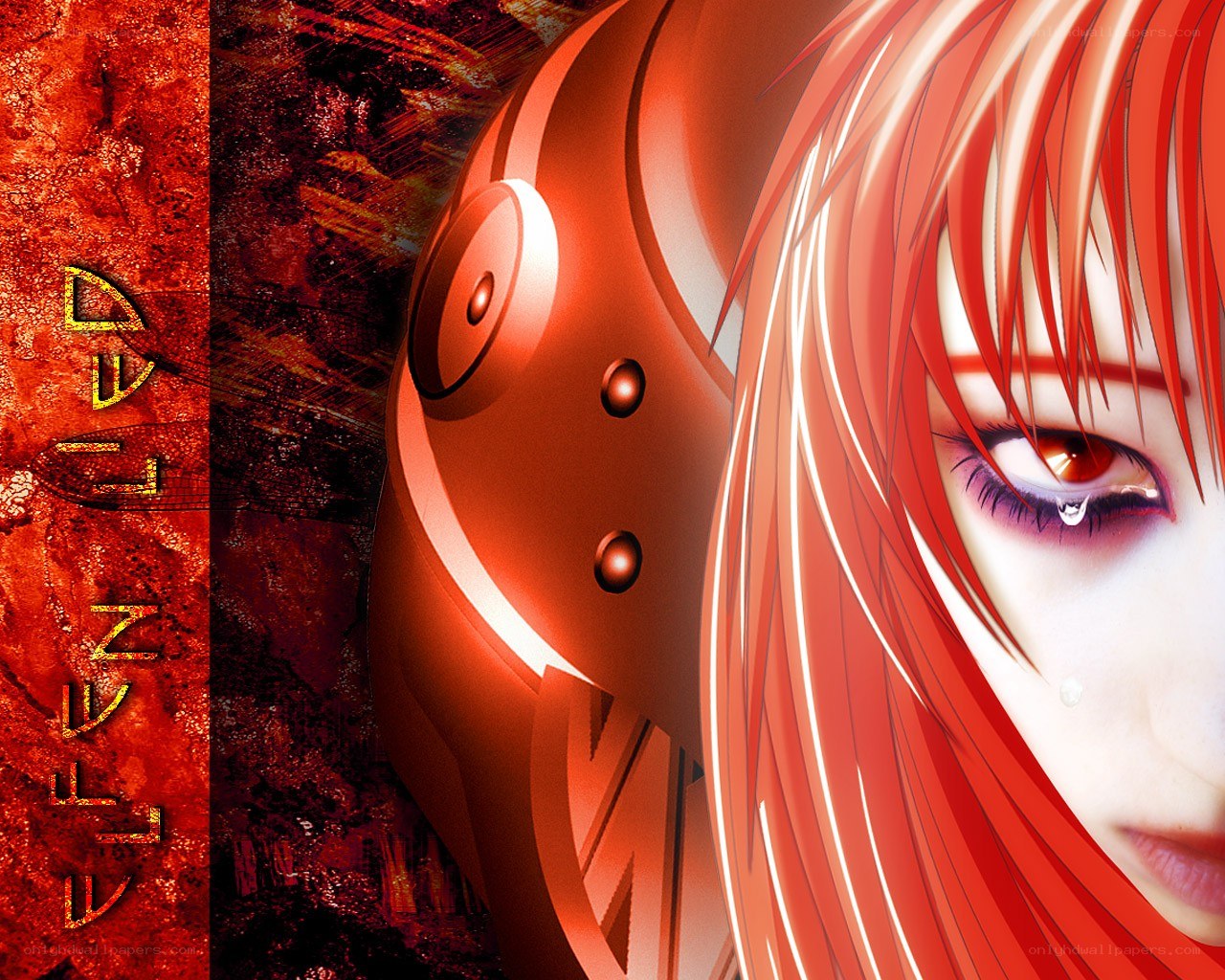 Red-haired anime character with robot