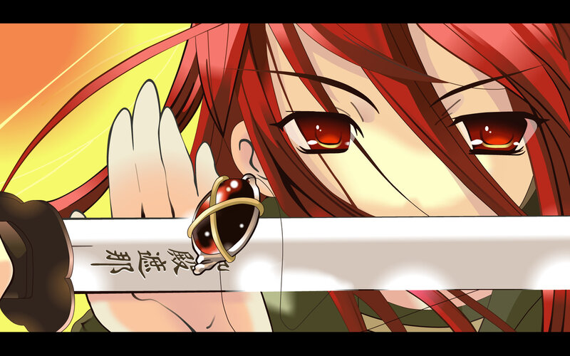 red-haired anime character with sword