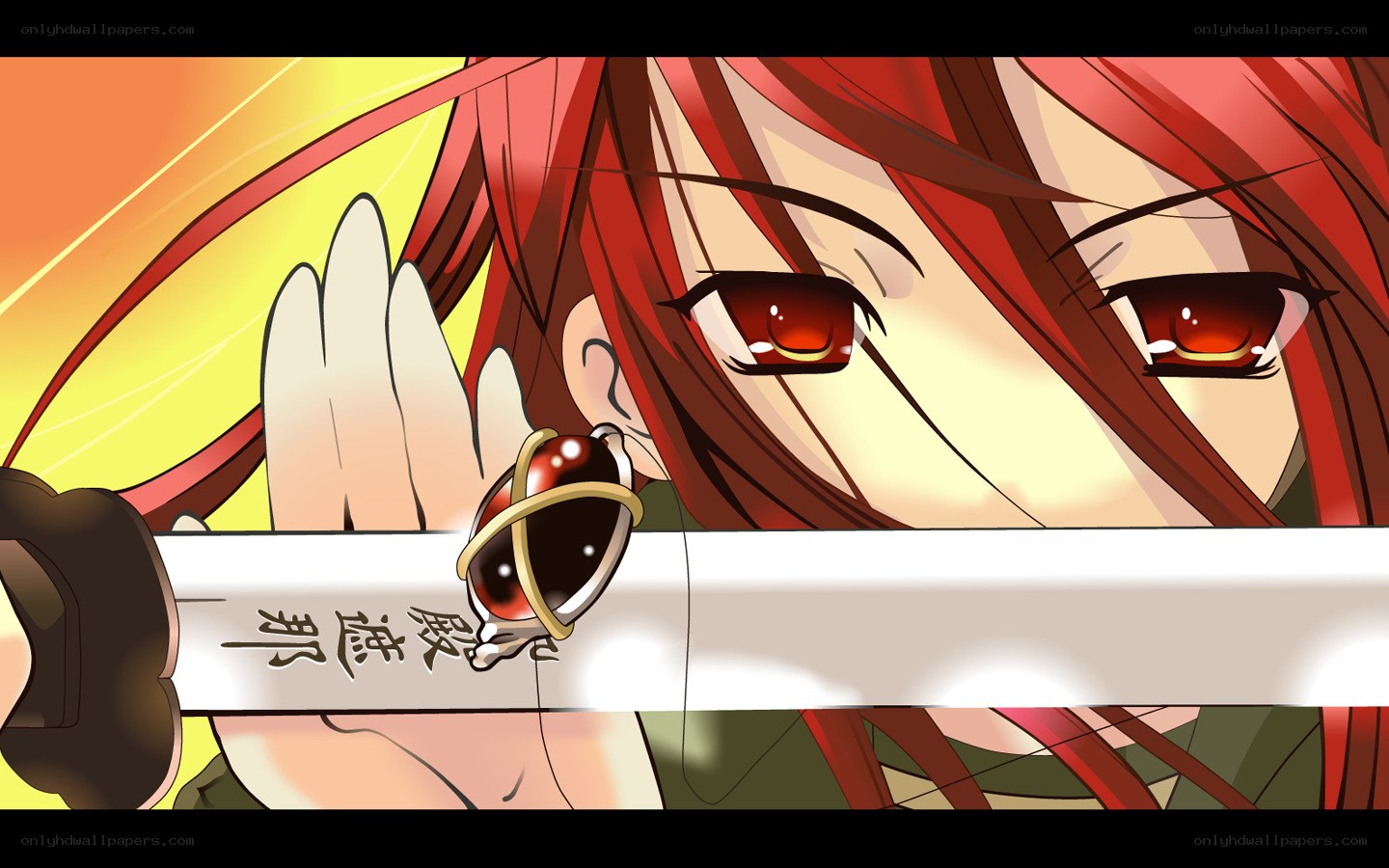 red-haired anime character with sword